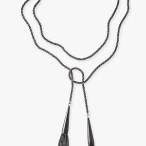 Kendra Scott Phara Tassel Lariat Necklace Gunmetal, OS